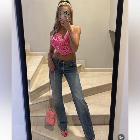 ZARA VOLUMINOUS HEART CROP TOP - Picture 4 of 16